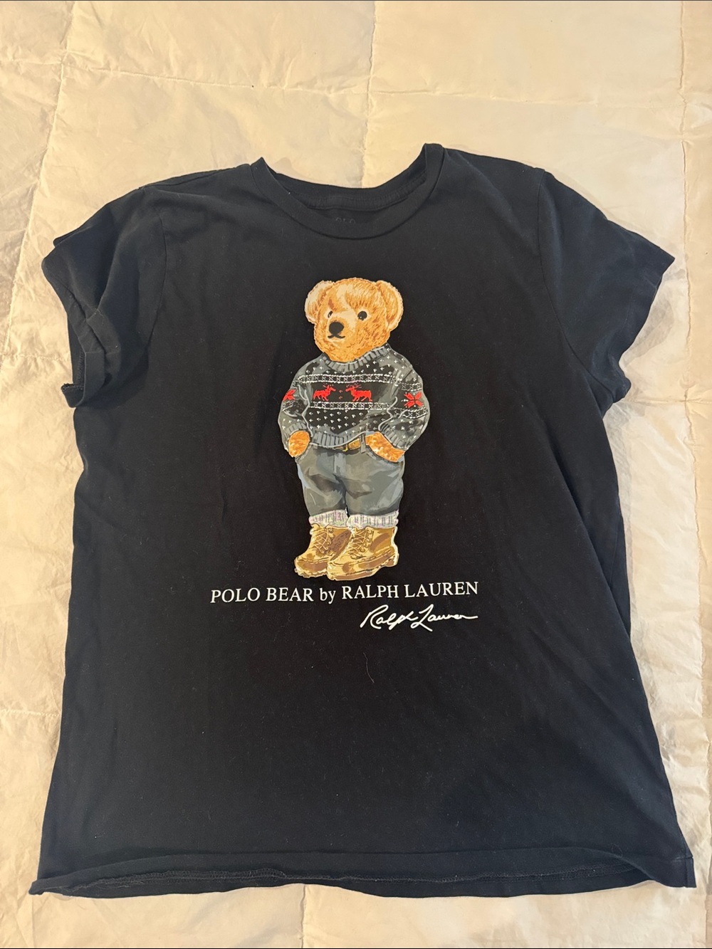 Ralph Lauren Black Polo Bear Graphic Tee